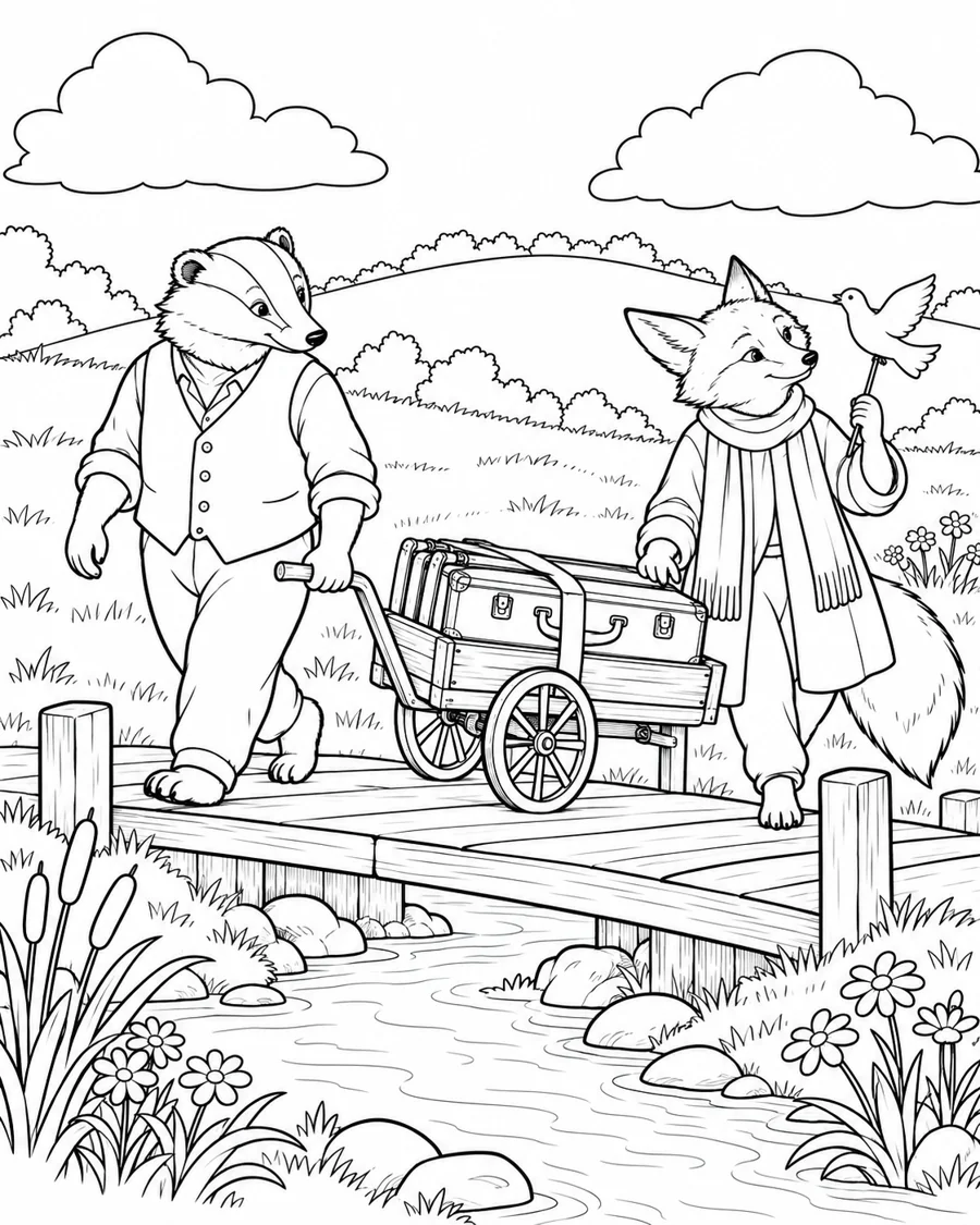 Two friends carry a story across the meadow.